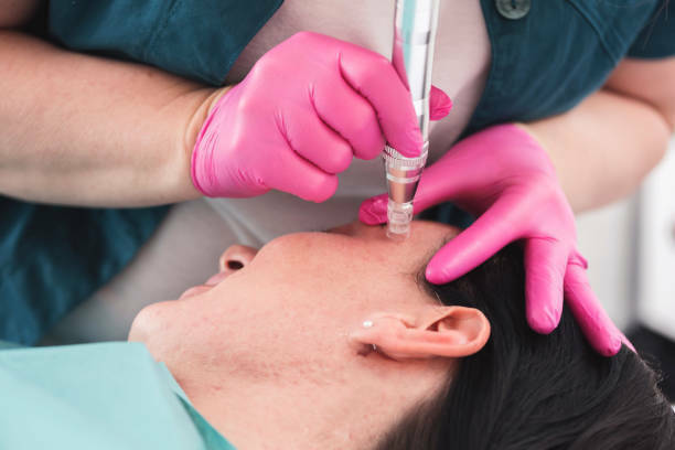 woman in a surgical needling procedure