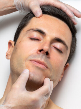 Man in a cosmetic procedure