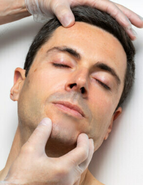 Man in a cosmetic procedure