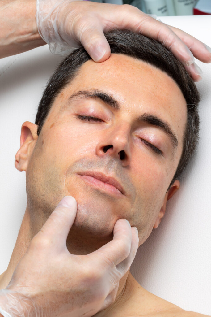 Man in a cosmetic procedure